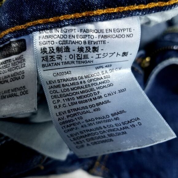 Levis Jeans Mens 38×30 Blue Regular Straight Dark Wash Denim - Picture 10 of 12